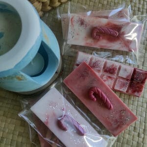 Wax melt cera de soja forma minitableta Candy cane