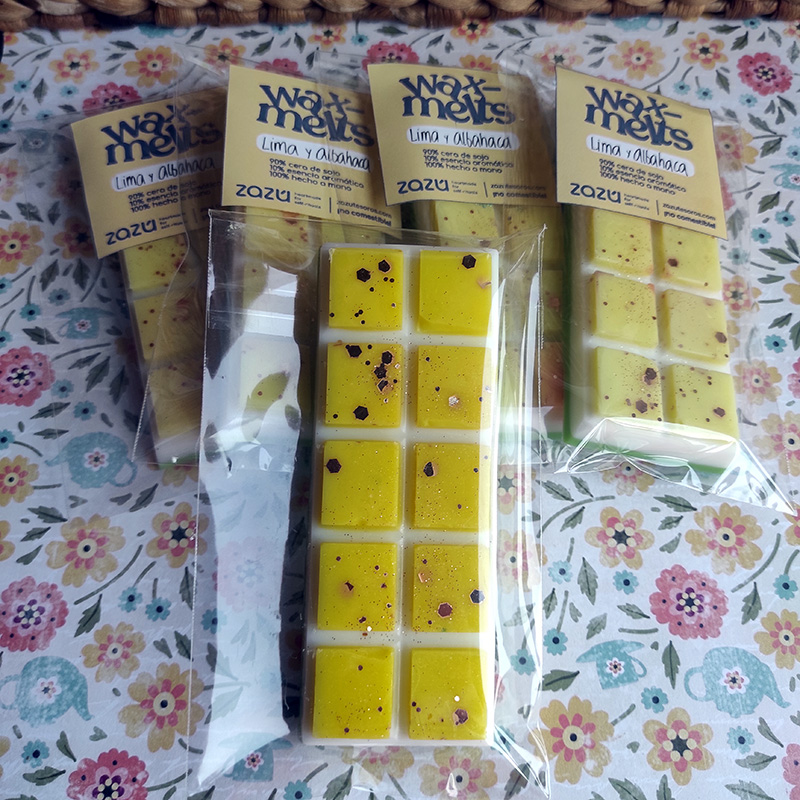 Mini Tableta wax melts Lima y Albahaca