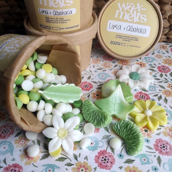 Tarrina wax melts lima y albahaca