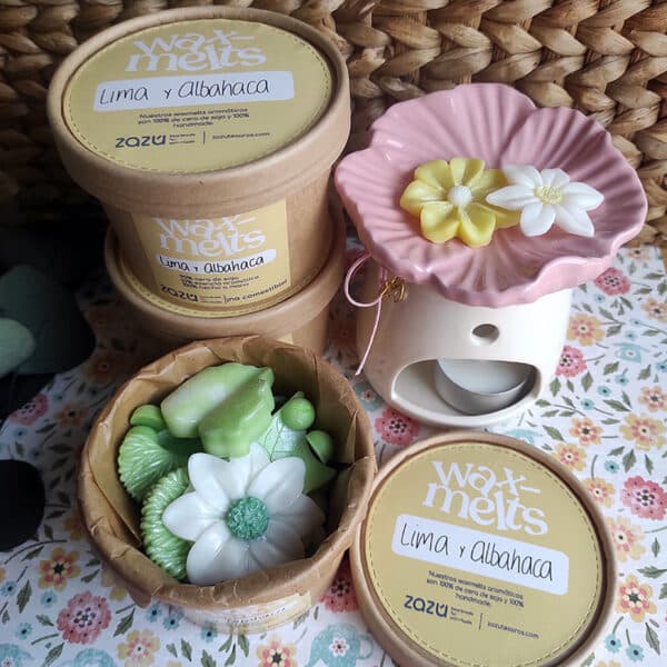Tarrina wax melts lima y albahaca