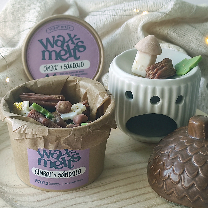 Tarrina wax melts Ámbar & Sándalo