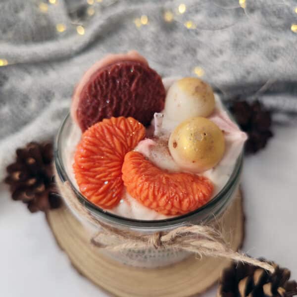 Vela desset mandarina y champagne