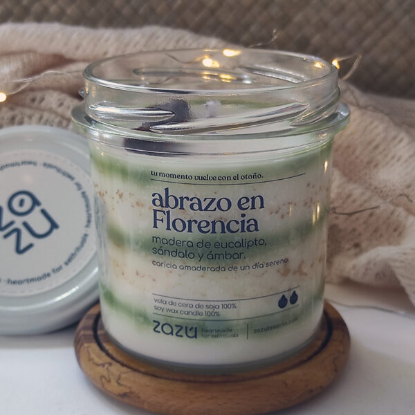 Vela aromática Ámbar y Sándalo "Abrazo en Florencia" - Imagen 2