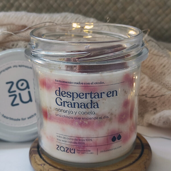 Vela aromática Naranja y Canela "Despertar en Granada" - Imagen 2