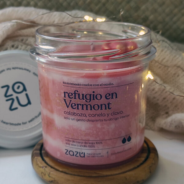 Vela aromática de Calabaza Especiada "Refugio en Vermont" - Imagen 4