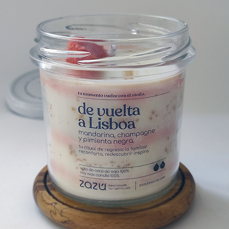 Vela aromática Mandarina y Champagne "De Vuelta a Lisboa"