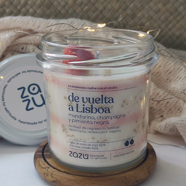Vela aromática Mandarina y Champagne "De Vuelta a Lisboa" - Imagen 2