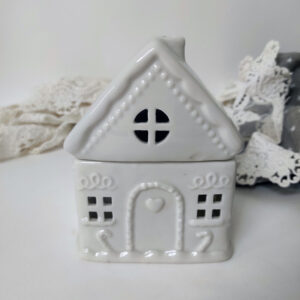 quemador cera aromática casa de jengibre blanca