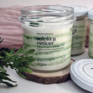 vela aromática salvia y vetiver