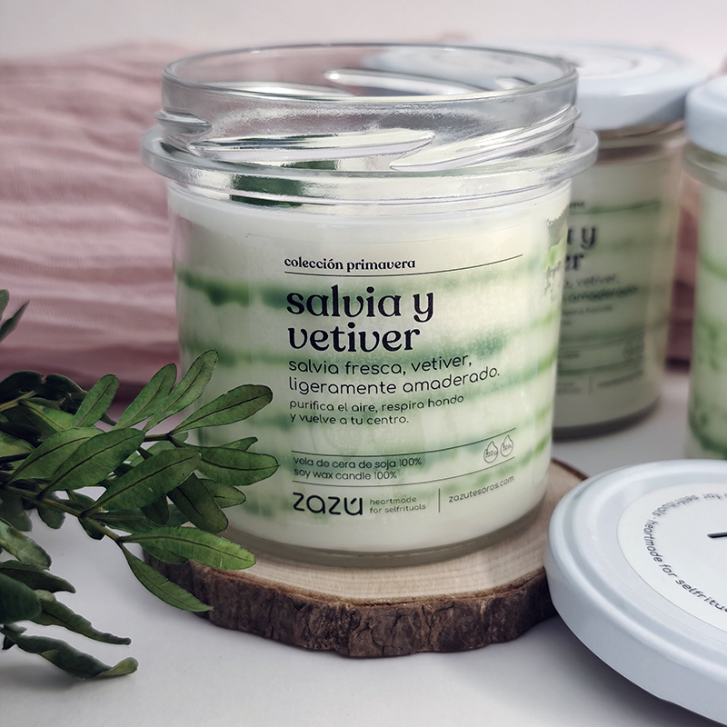 Vela aromática Salvia y Vetiver
